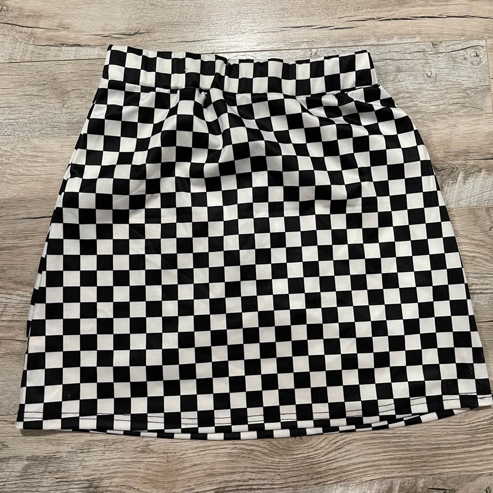 Checked A-Line skirt